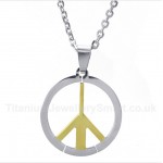 Titanium Peace Sign Pendant with Free Chain