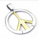 Titanium Peace Sign Pendant with Free Chain