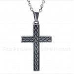 Titanium Casted Chain Cross Pendant with Free Chain