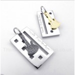 Titanium Guitar Couple's Pendant with Free Chain (One Pair)