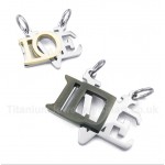 Titanium LOVE Letter Couple's Pendant with Free Chain (One Pair)