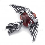 Titanium Love Red Diamond Wings Pendant with Free Chain