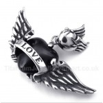 Titanium Love Black Diamond Wings Pendant with Free Chain