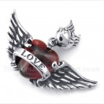 Titanium Love Diamond Wings Couple's Pendant with Free Chain (One Pair)