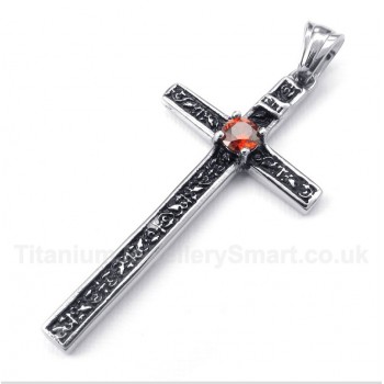 Titanium Casted Cross Pendant with Free Chain