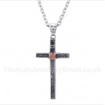 Titanium Casted Cross Pendant with Free Chain