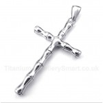 Titanium Bamboo Cross Pendant with Free Chain