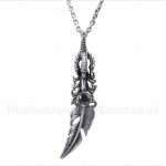 Titanium Black Feather Pendant with Free Chain