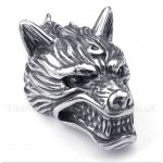Titanium Wolf Head Pendant with Free Chain
