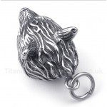 Titanium Wolf Head Pendant with Free Chain