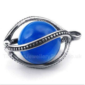 Titanium Blue Opal Pendant with Free Chain