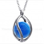 Titanium Blue Opal Pendant with Free Chain
