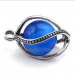 Titanium Blue Opal Pendant with Free Chain