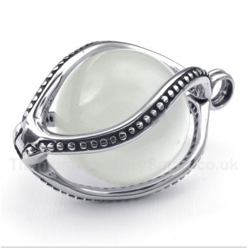 Titanium White Opal Pendant with Free Chain