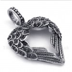 Titanium Diamond Feather Pendant with Free Chain