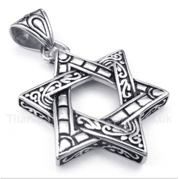 Titanium Star of David Pendant with Free Chain