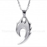 Titanium Wolf Fang Pendant with Free Chain