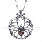 Titanium Red Diamond Spider Pendant with Free Chain