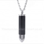Titanium Black Bullet Pendant with Free Chain