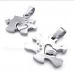 Titanium Puzzle Couple's Pendant with Free Chain (One Pair)