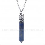 Lapis Lazuli Hexagon Prism Pendant with Free Chain