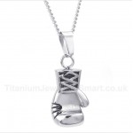 Titanium Boxing Glove Pendant with Free Chain