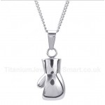 Titanium Boxing Glove Pendant with Free Chain