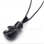 Titanium Black Boxing Glove Pendant with Free Chain