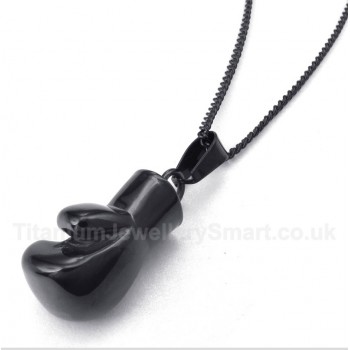 Titanium Black Boxing Glove Pendant with Free Chain