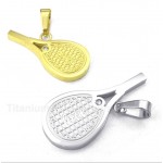 Titanium Feather Tennis Rackets Couple's Pendant with Free Chain (One Pair)