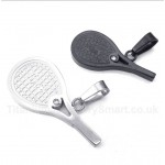 Titanium Feather Tennis Rackets Couple's Pendant with Free Chain (One Pair)