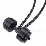 Titanium Dumbbells Pendant with Free Chain