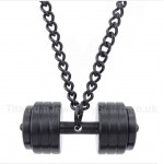 Titanium Dumbbells Pendant with Free Chain