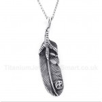 Titanium Feather Pendant with Free Chain