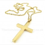 Titanium Gold Cross Pendant with Free Chain