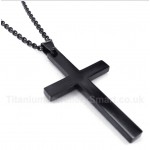 Titanium Black Cross Pendant with Free Chain