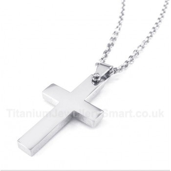 Titanium Cross Pendant with Free Chain