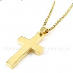 Titanium Gold Cross Pendant with Free Chain