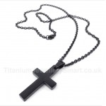 Titanium Black Cross Pendant with Free Chain