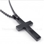 Titanium Black Cross Pendant with Free Chain