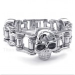 Titanium Bicycle Chain Skull Bracelet