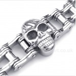 Titanium Bicycle Chain Skull Bracelet