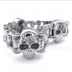 Titanium Bicycle Chain Skull Bracelet