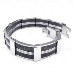 Titanium Rubber Greek Meander Pattern Bracelet