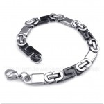 Titanium Greek Meander Pattern Black Bracelet