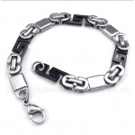 Titanium Greek Meander Pattern Black Bracelet