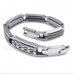 Titanium Greek Meander Pattern Black Bracelet