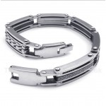 Titanium Greek Meander Pattern Black Bracelet