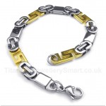 Titanium Gold Greek Meander Pattern Bracelet