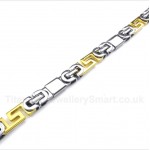 Titanium Gold Greek Meander Pattern Bracelet